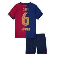 Maglia Calcio Barcelona Paez Gavi #6 Prima Divisa Bambino 2024-25 Manica Corta (+ pantaloncini)